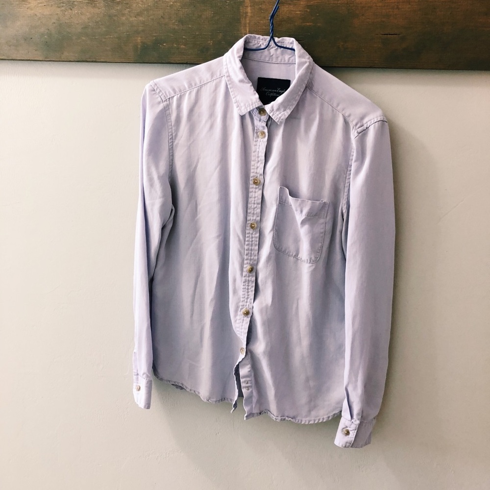 💜 American Eagle AE Purple Button Down Shirt